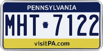 PA license plate MHT7122