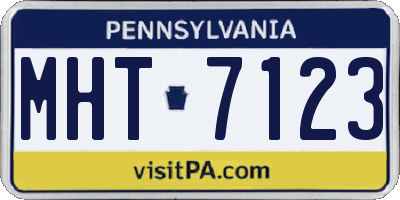 PA license plate MHT7123