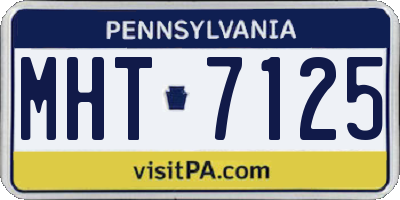 PA license plate MHT7125