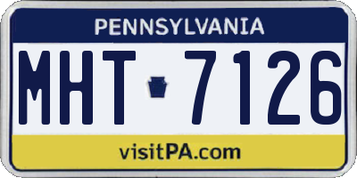 PA license plate MHT7126