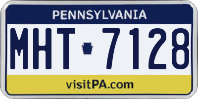 PA license plate MHT7128