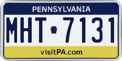 PA license plate MHT7131