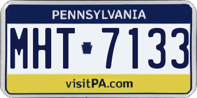 PA license plate MHT7133