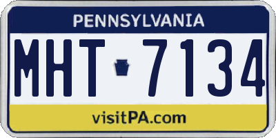 PA license plate MHT7134