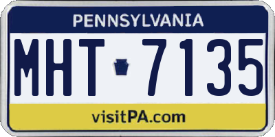 PA license plate MHT7135