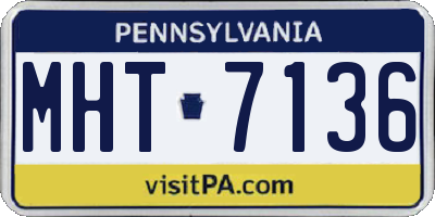 PA license plate MHT7136