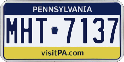 PA license plate MHT7137