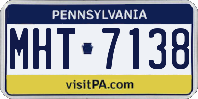 PA license plate MHT7138