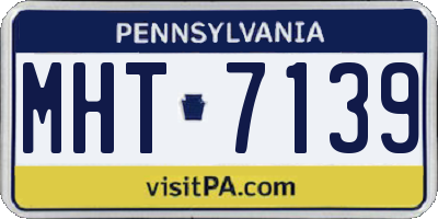 PA license plate MHT7139