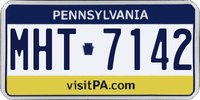 PA license plate MHT7142