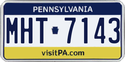 PA license plate MHT7143