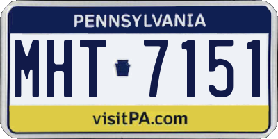 PA license plate MHT7151