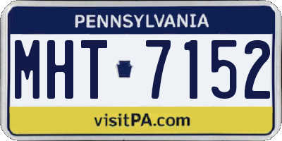 PA license plate MHT7152