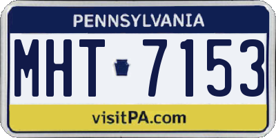 PA license plate MHT7153