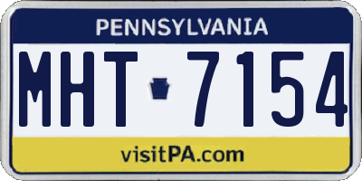 PA license plate MHT7154