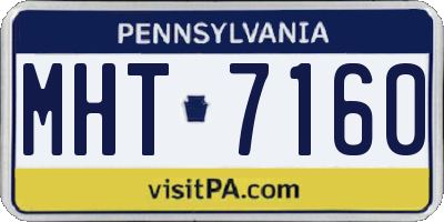 PA license plate MHT7160