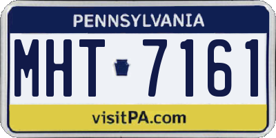 PA license plate MHT7161