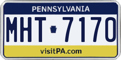 PA license plate MHT7170
