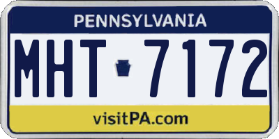 PA license plate MHT7172