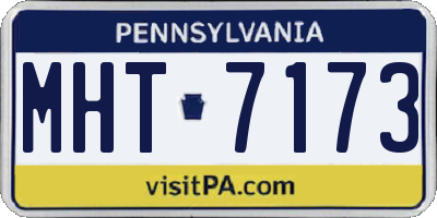 PA license plate MHT7173
