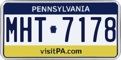 PA license plate MHT7178