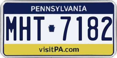 PA license plate MHT7182
