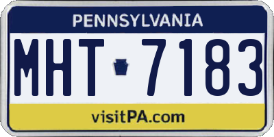 PA license plate MHT7183