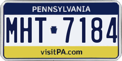 PA license plate MHT7184
