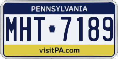 PA license plate MHT7189