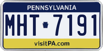 PA license plate MHT7191