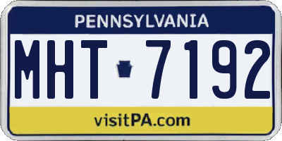 PA license plate MHT7192