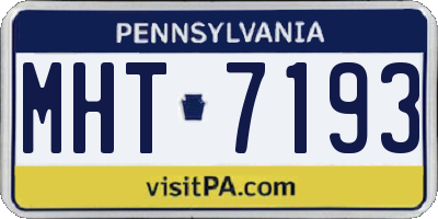 PA license plate MHT7193