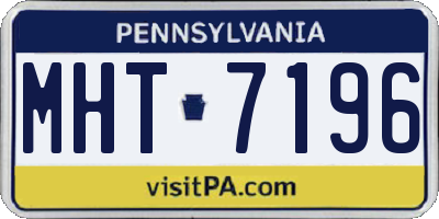 PA license plate MHT7196