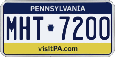 PA license plate MHT7200