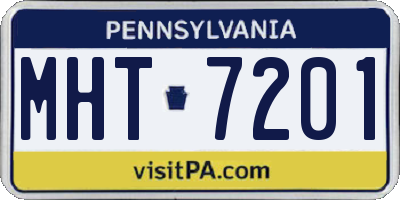PA license plate MHT7201