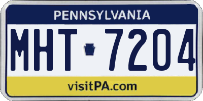 PA license plate MHT7204