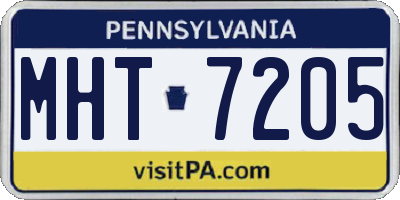 PA license plate MHT7205