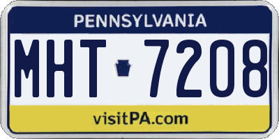 PA license plate MHT7208