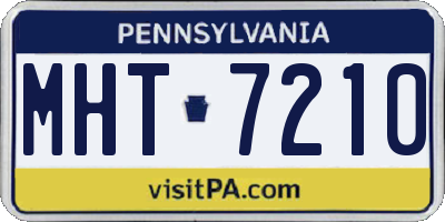 PA license plate MHT7210