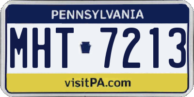 PA license plate MHT7213