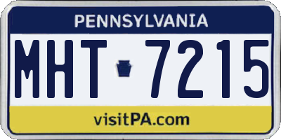 PA license plate MHT7215