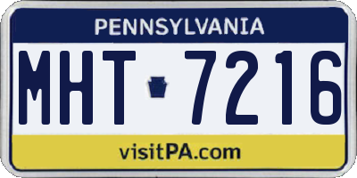 PA license plate MHT7216