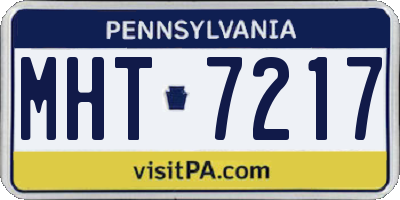 PA license plate MHT7217