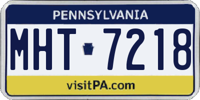 PA license plate MHT7218