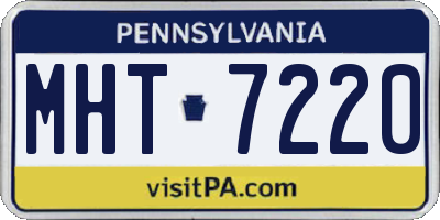 PA license plate MHT7220