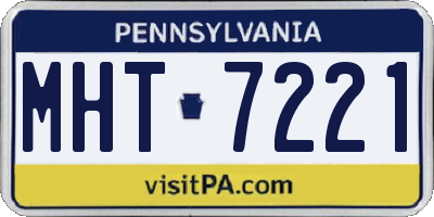 PA license plate MHT7221