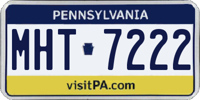 PA license plate MHT7222