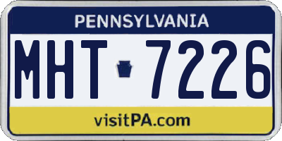PA license plate MHT7226