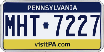 PA license plate MHT7227