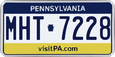 PA license plate MHT7228